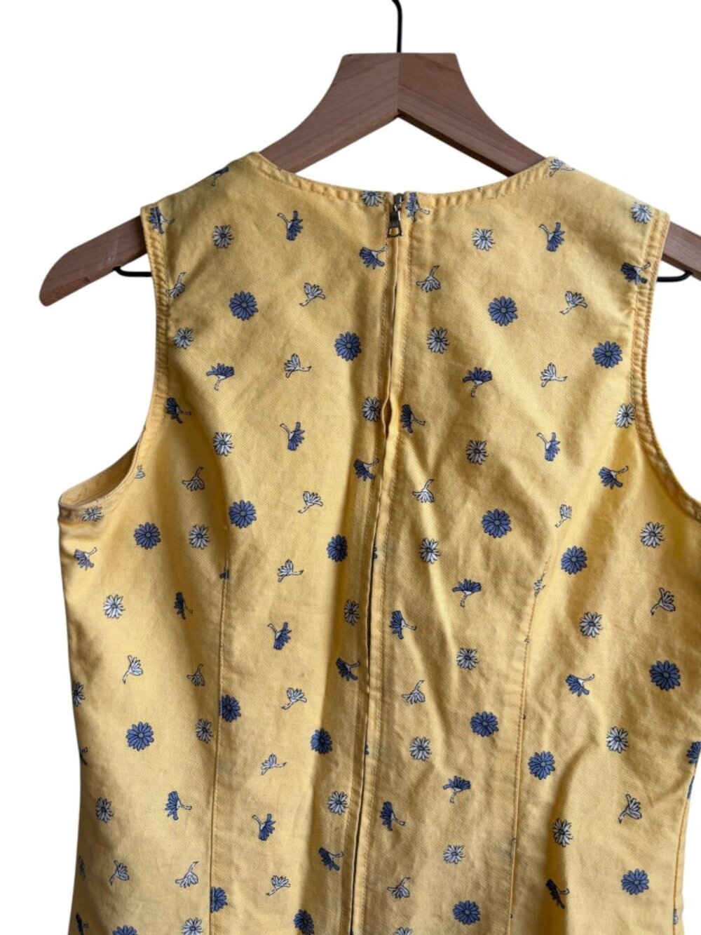 Vintage A.M.I Dress Butter Yellow Floral Daisy Print Dress Small - Picture 5 of 6